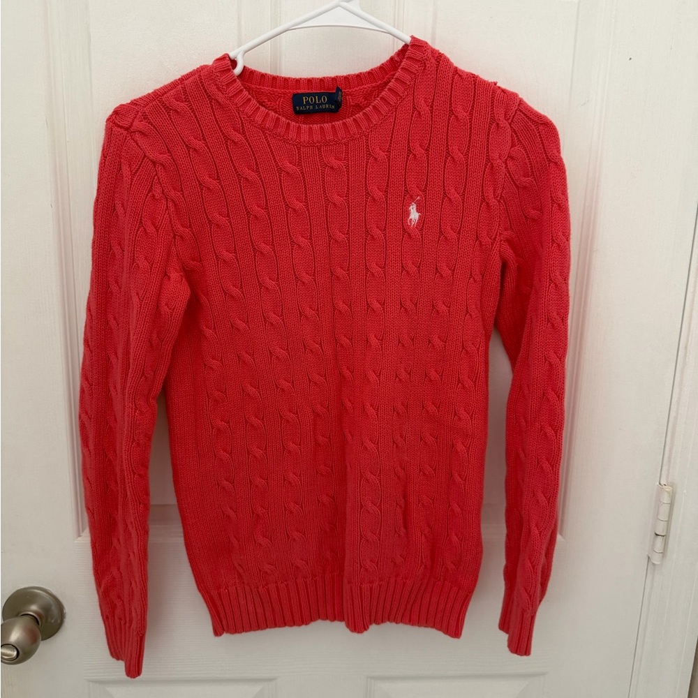Polo Ralph Lauren salmon pink Cable Knit Sweater